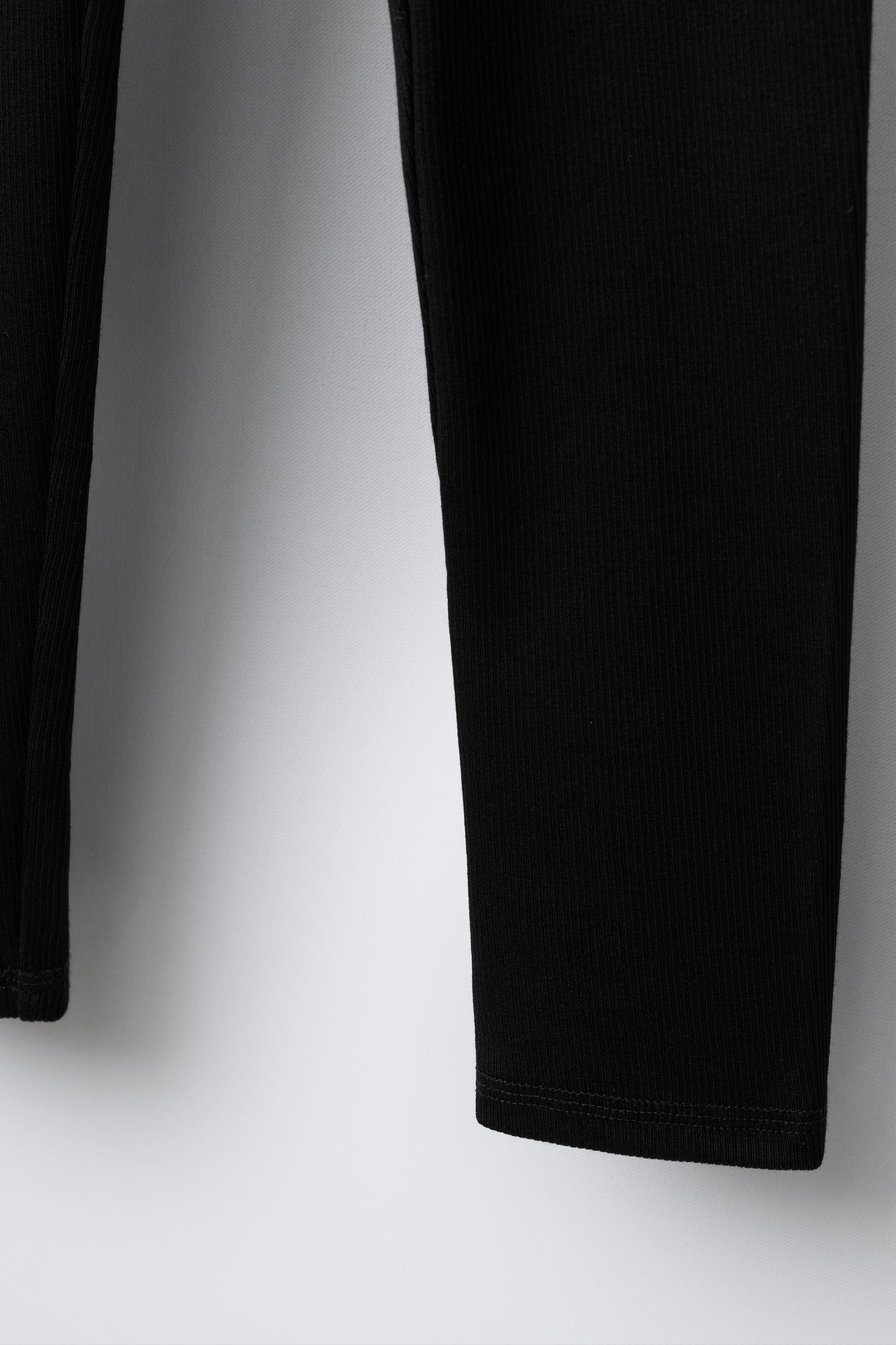 RIBBED LEGGINGS WITH MODAL LABEL