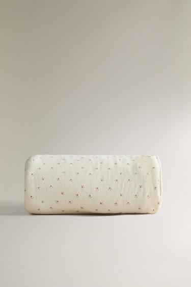 FLORAL MUSLIN BABY TOWEL - Ecru by Zara - Image 1