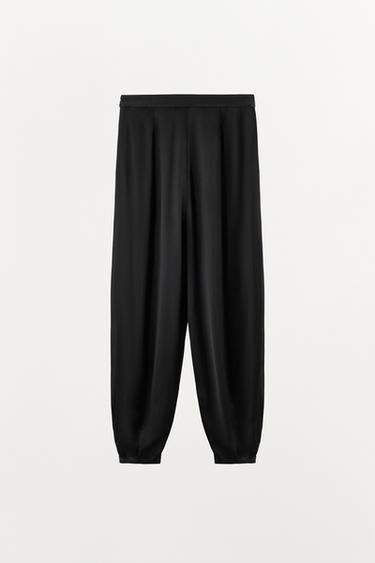 FLIESSENDE BALLONHOSE IN SATINOPTIK - Schwarz von Zara