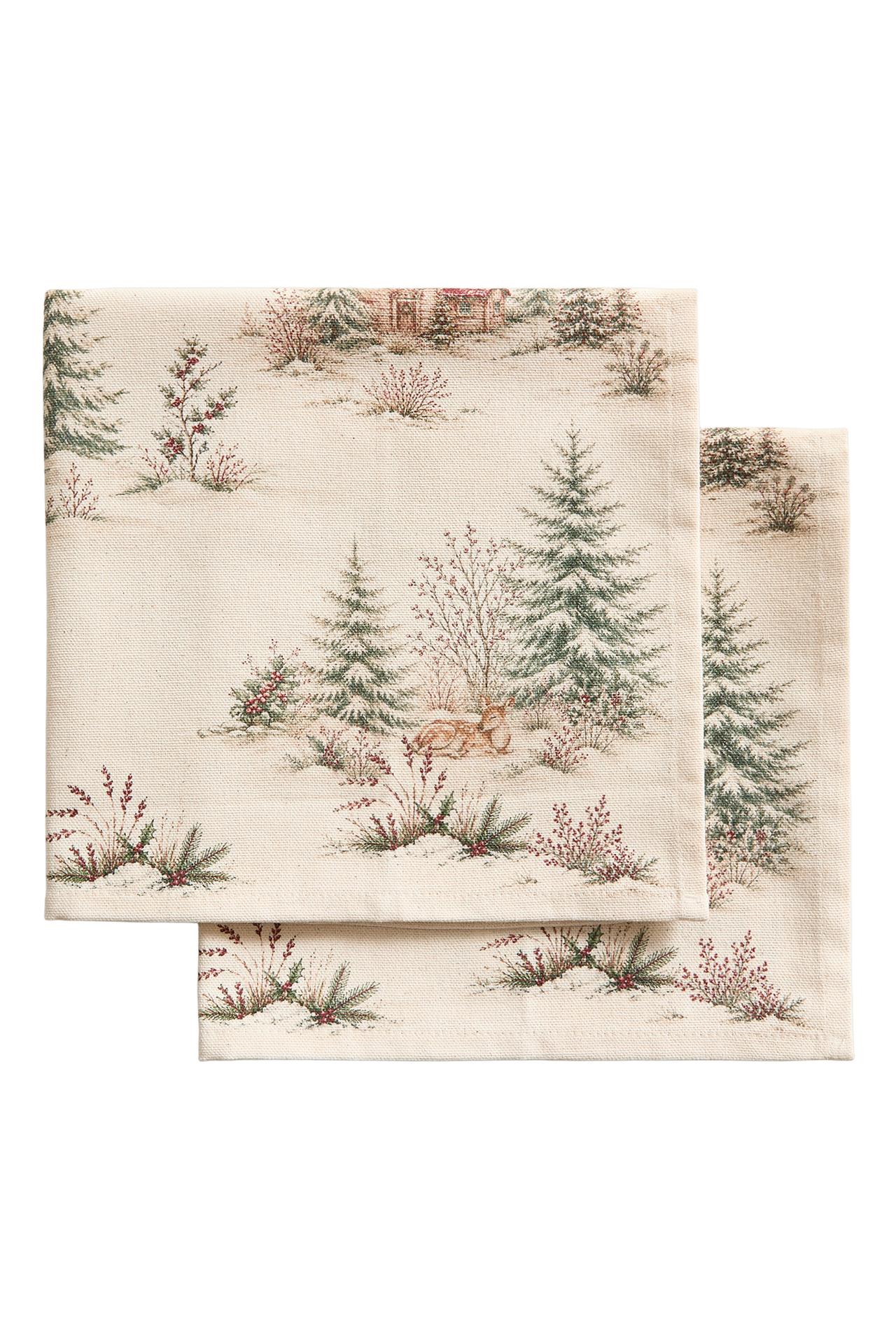 CHRISTMAS LANDSCAPE COTTON NAPKINS (PACK OF 2)