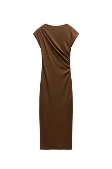 DRAPED MIDI DRESS