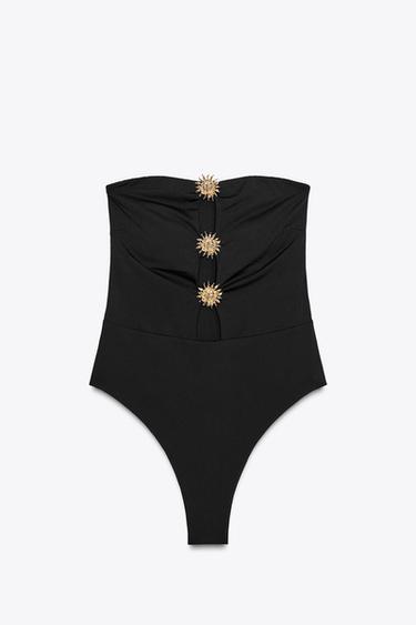MAILLOT DE BAIN BANDEAU PIÈCES SOLEILS - Noir de Zara - Image 3
