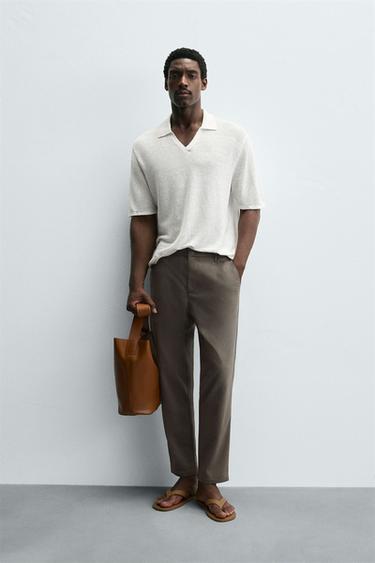 SLIM FIT COMFORT BROEK - Bruin / Taupe van Zara