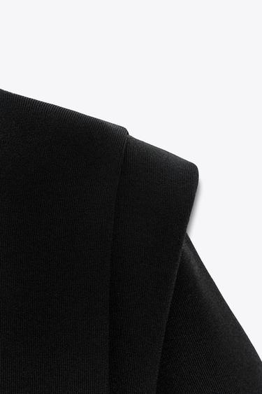 TOP EN MAILLE À ÉPAULETTES - Noir de Zara - Image 6