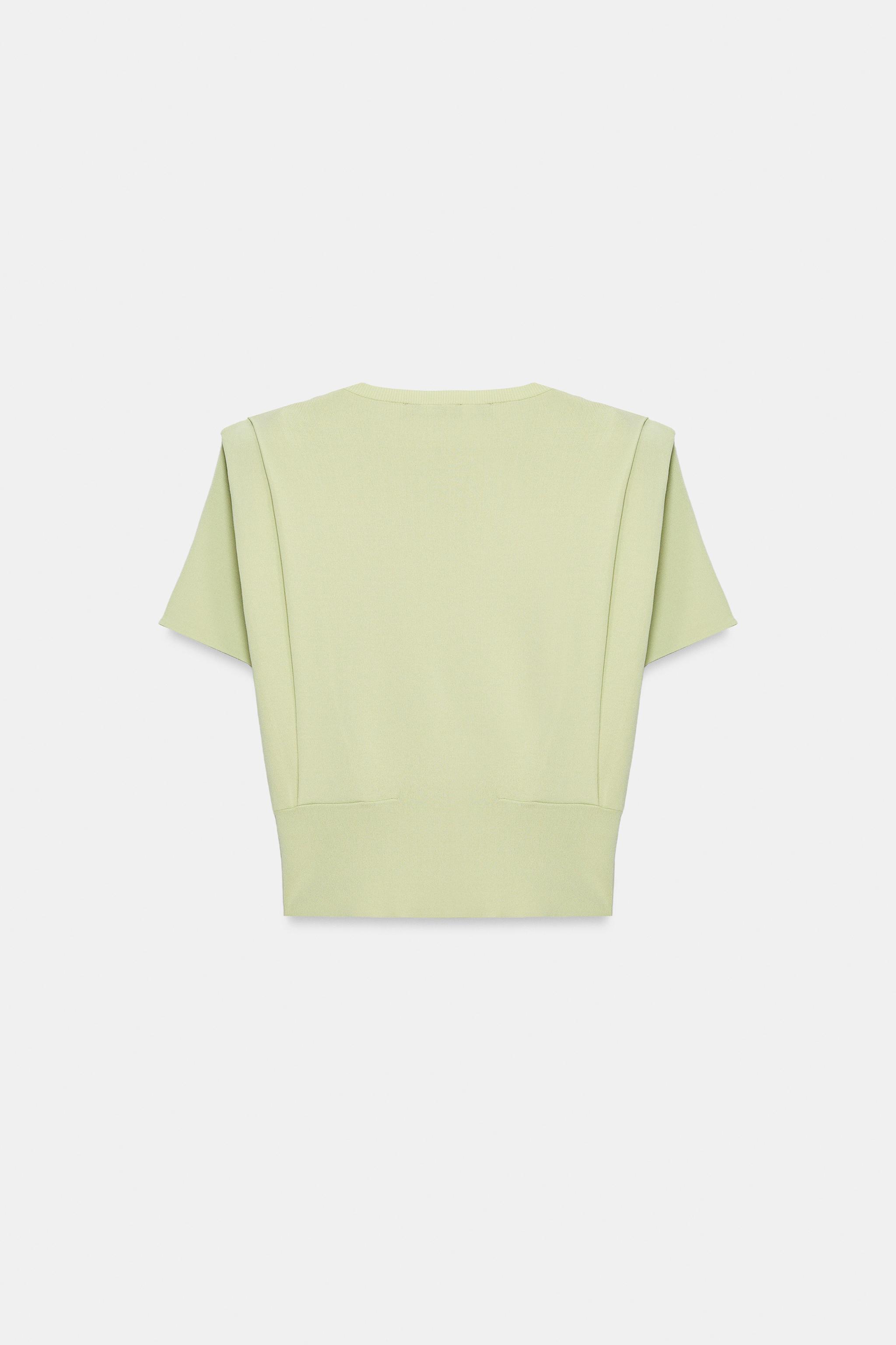 Zara SHOULDER PAD KNIT TOP — фото 5