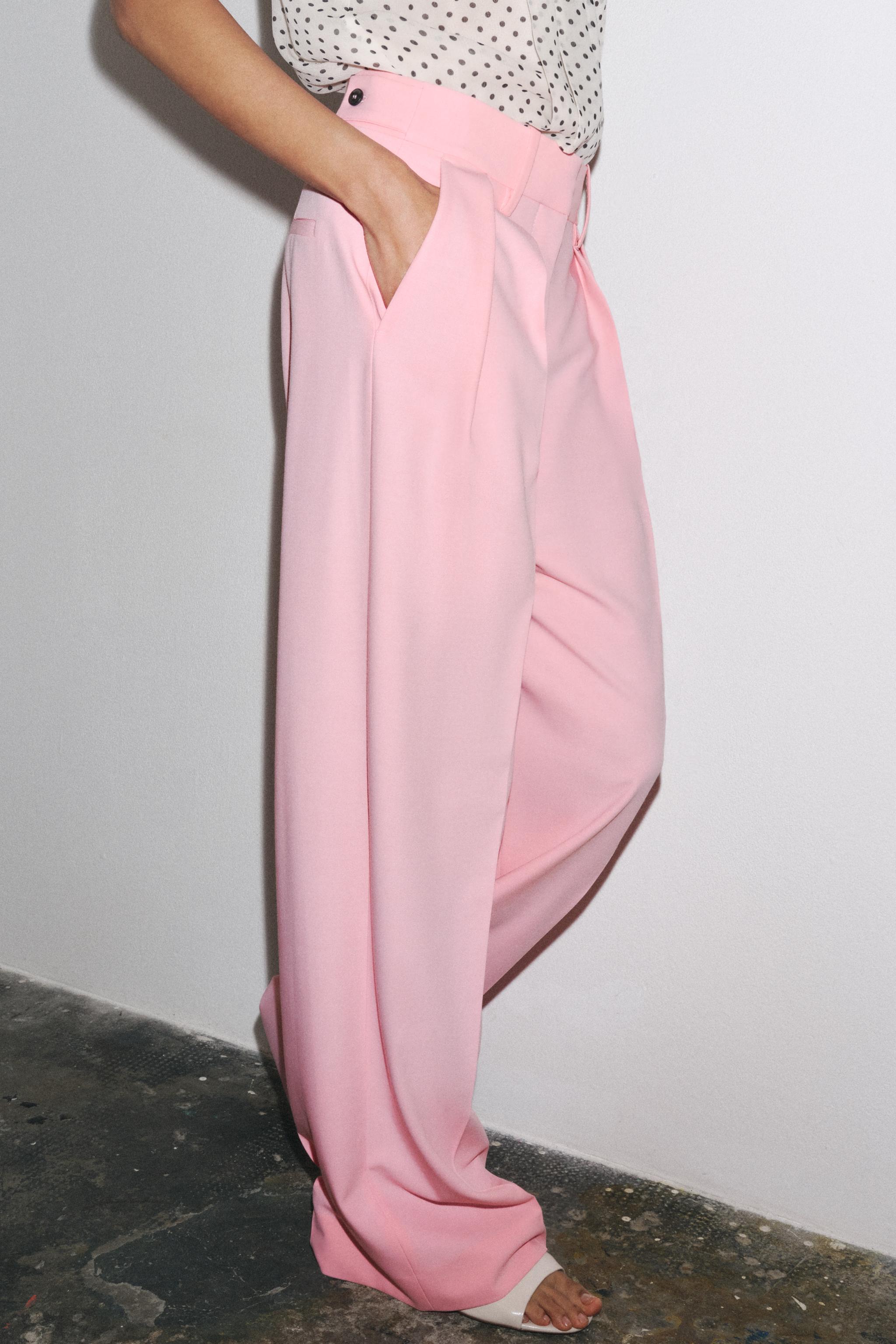 ZW COLLECTION PLEATED PANTS - Pastel pink | ZARA Canada
