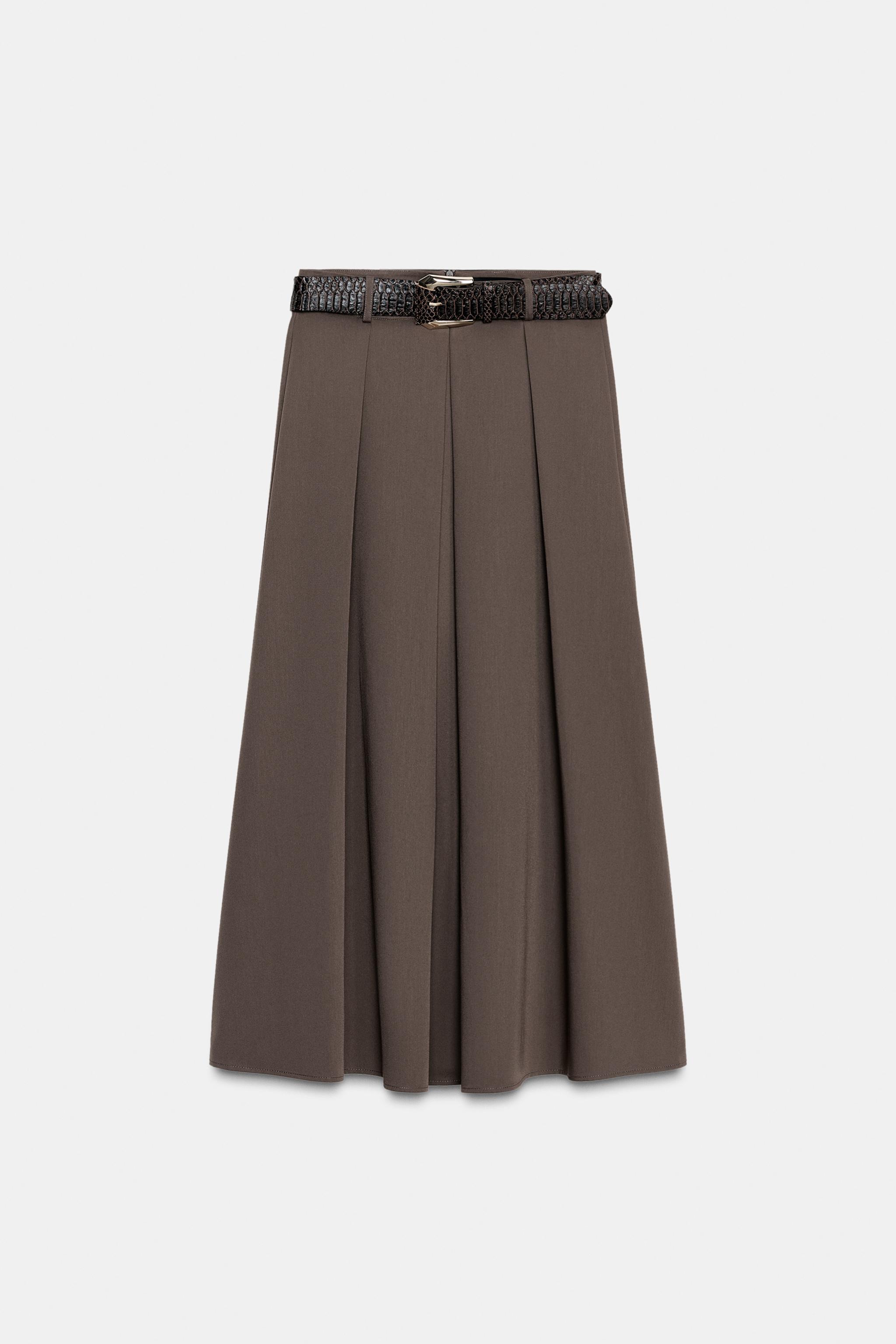 CAPE MIDI SKIRT WITH BELT