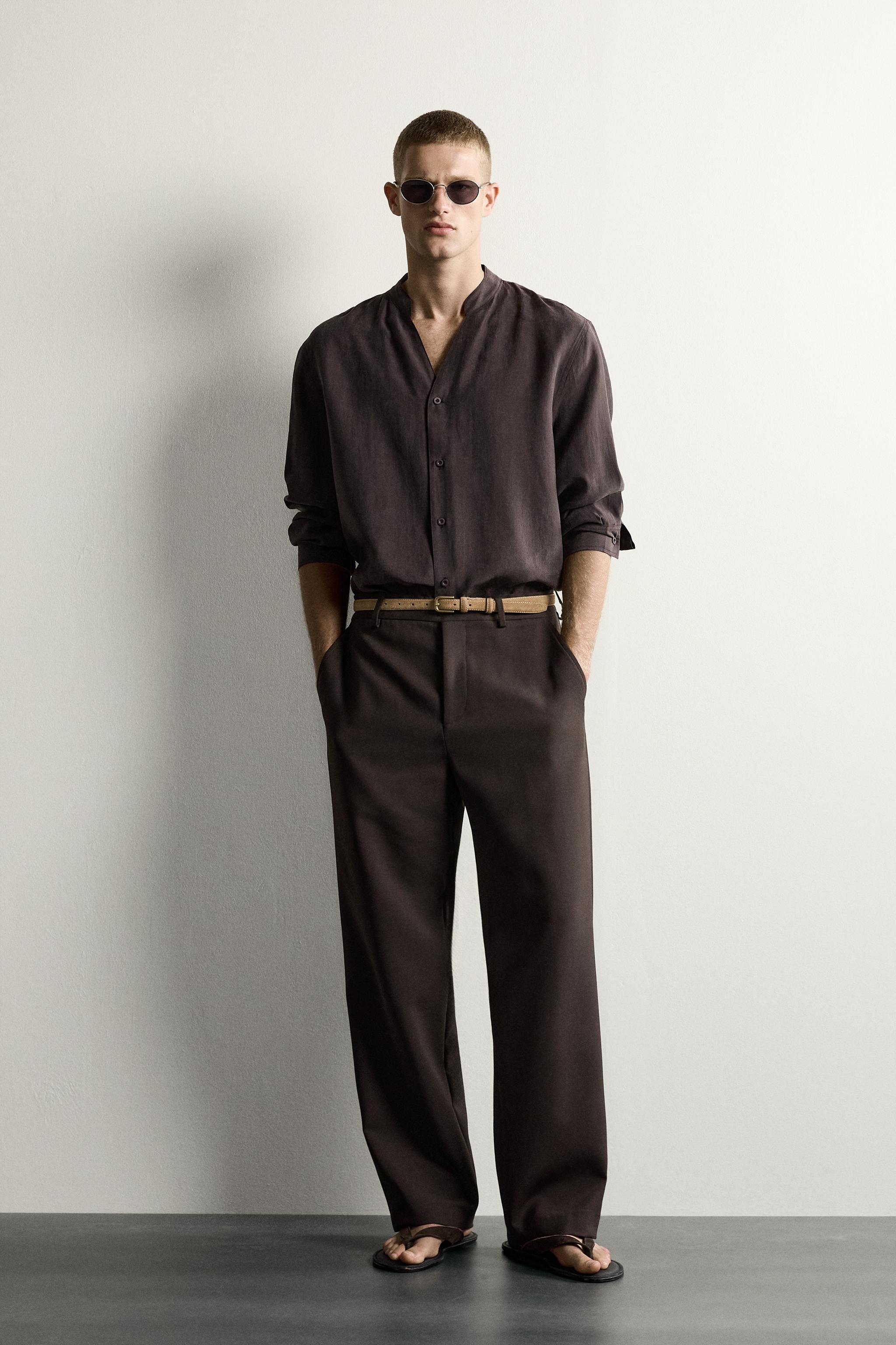 Zara RELAXED FIT DÖKÜMLÜ GÖMLEK