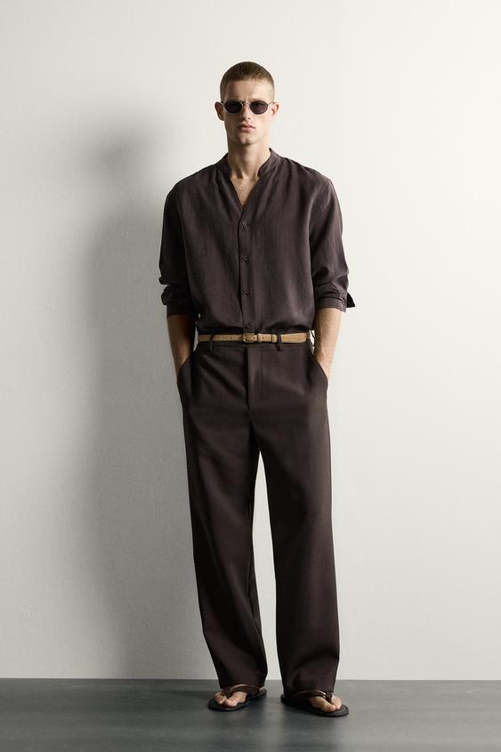 CAMISA FLUIDA RELAXED FIT - Marrón de Zara - Imagen 0