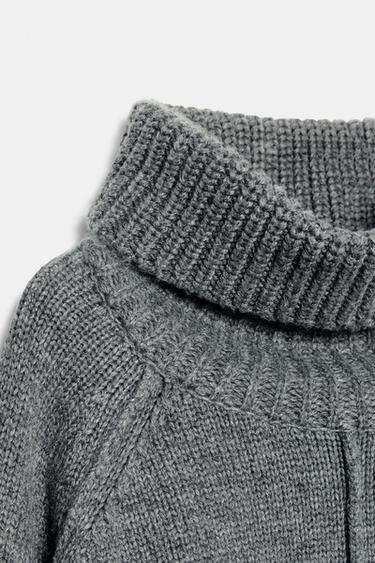 PULL OVERSIZE EN MAILLE À COL MONTANT - Gris de Zara - Image 7