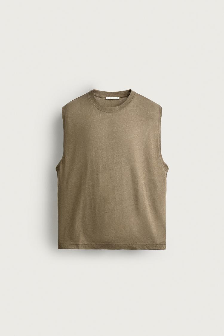 RELAXED FIT COTTON/LINEN TANK TOP