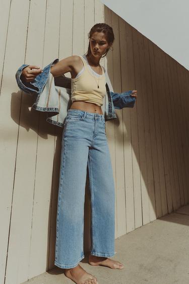 Z1975 HIGH-WAIST CULOTTES - Light blue by Zara