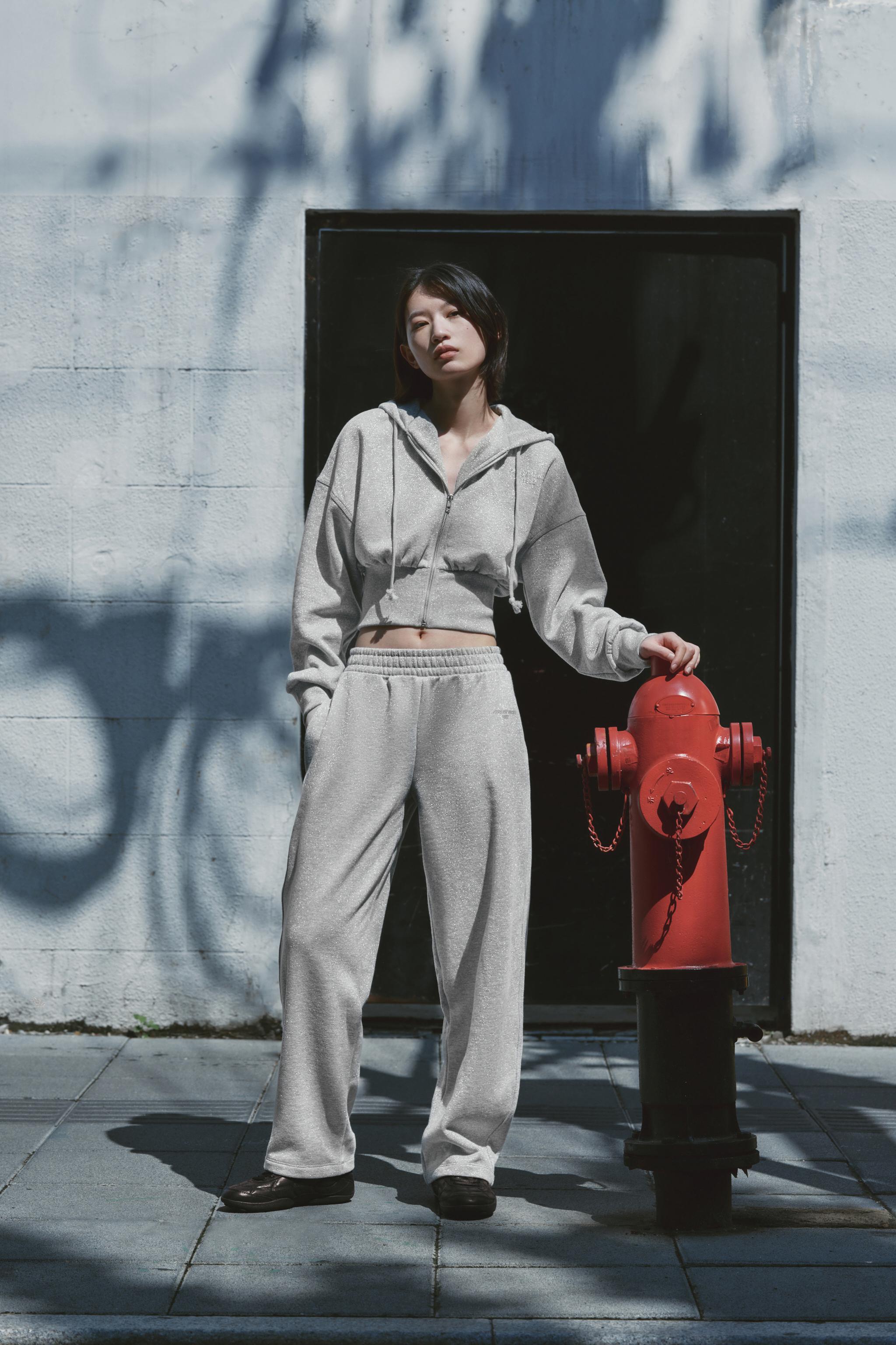 ZARA クロップド フェルトテクスチャー スウェットシャツ テクスチャー