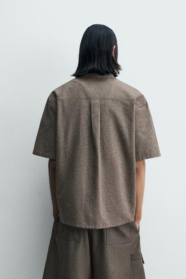 OVERSIZE FIT SHIRT WITH POCKETS - brown vigore by Zara - Image 2
