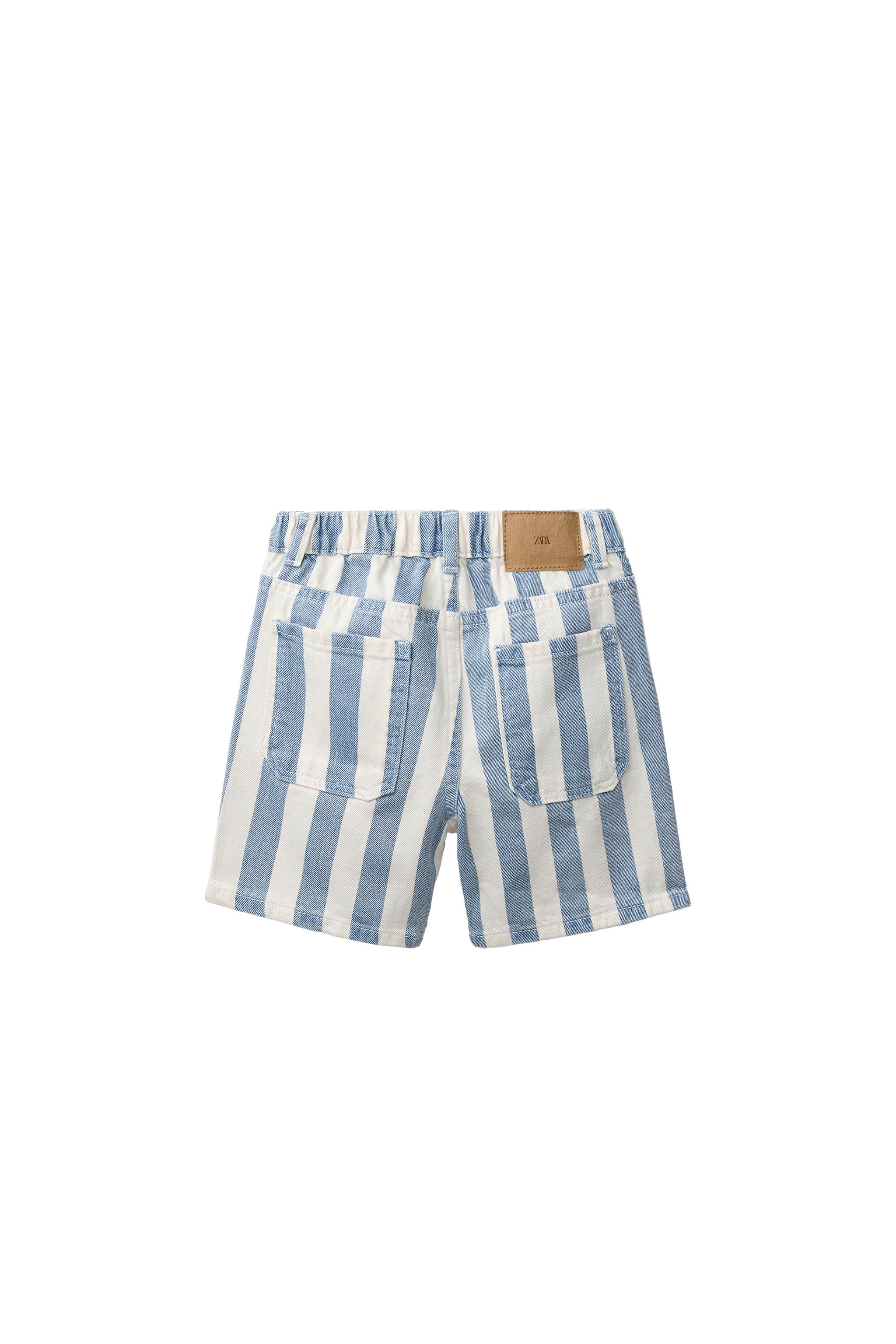 BERMUDA DENIM BAGGY À RAYURES