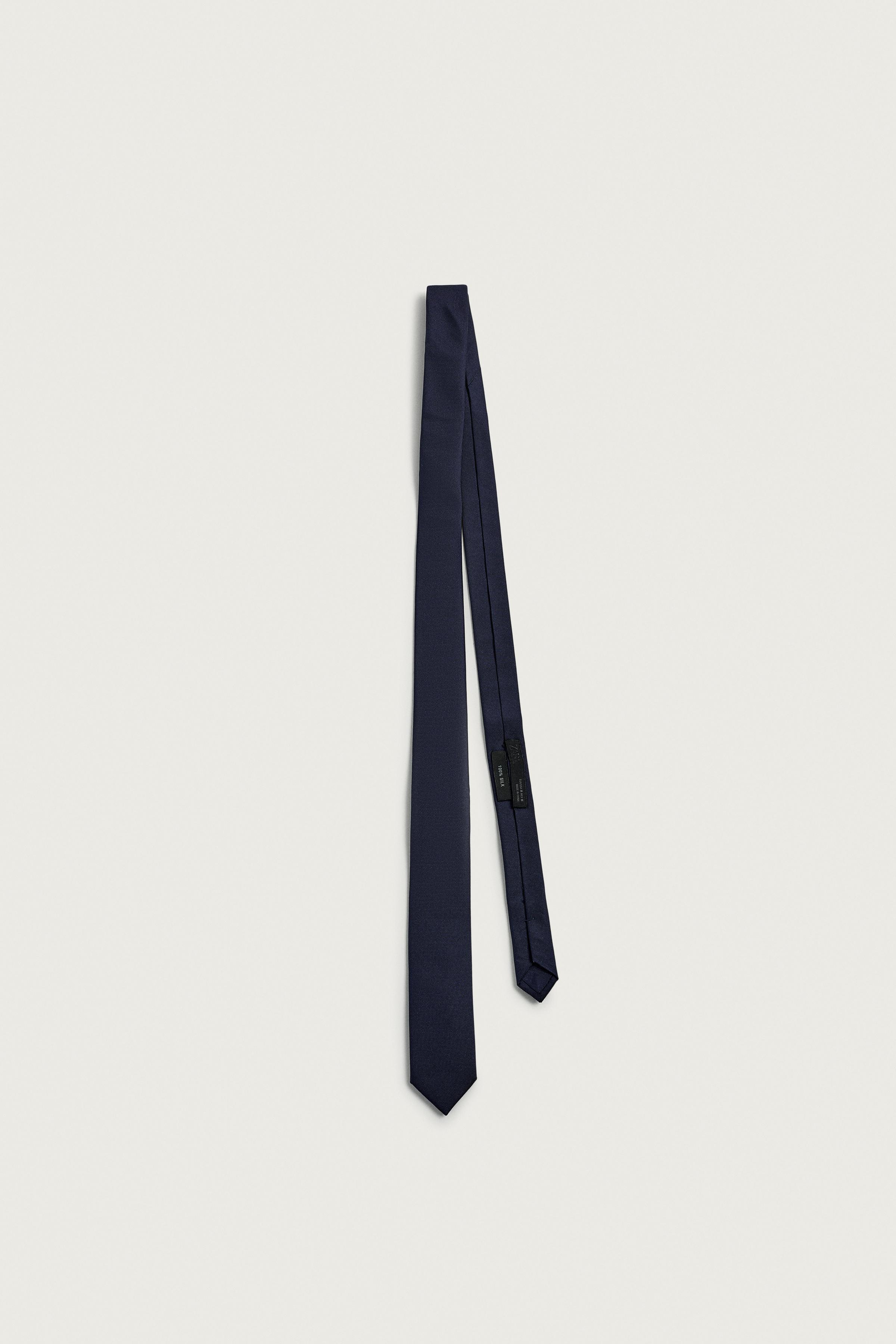 Мужские аксессуары Zara 100% SILK SLIM TIE — фото 3