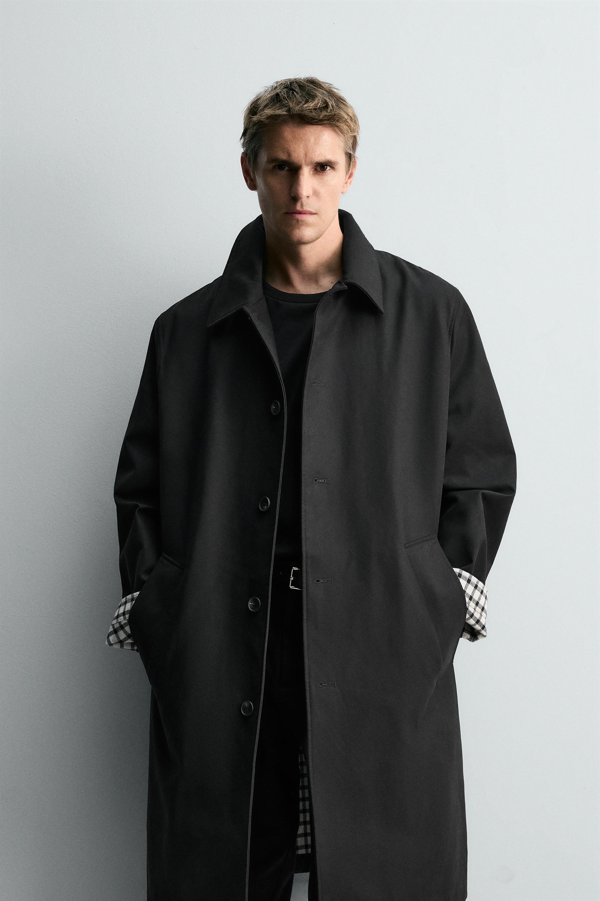 ZARA カラーブロックトレンチコート コート (ブラック・黒) | レディース | ZARA 日本
