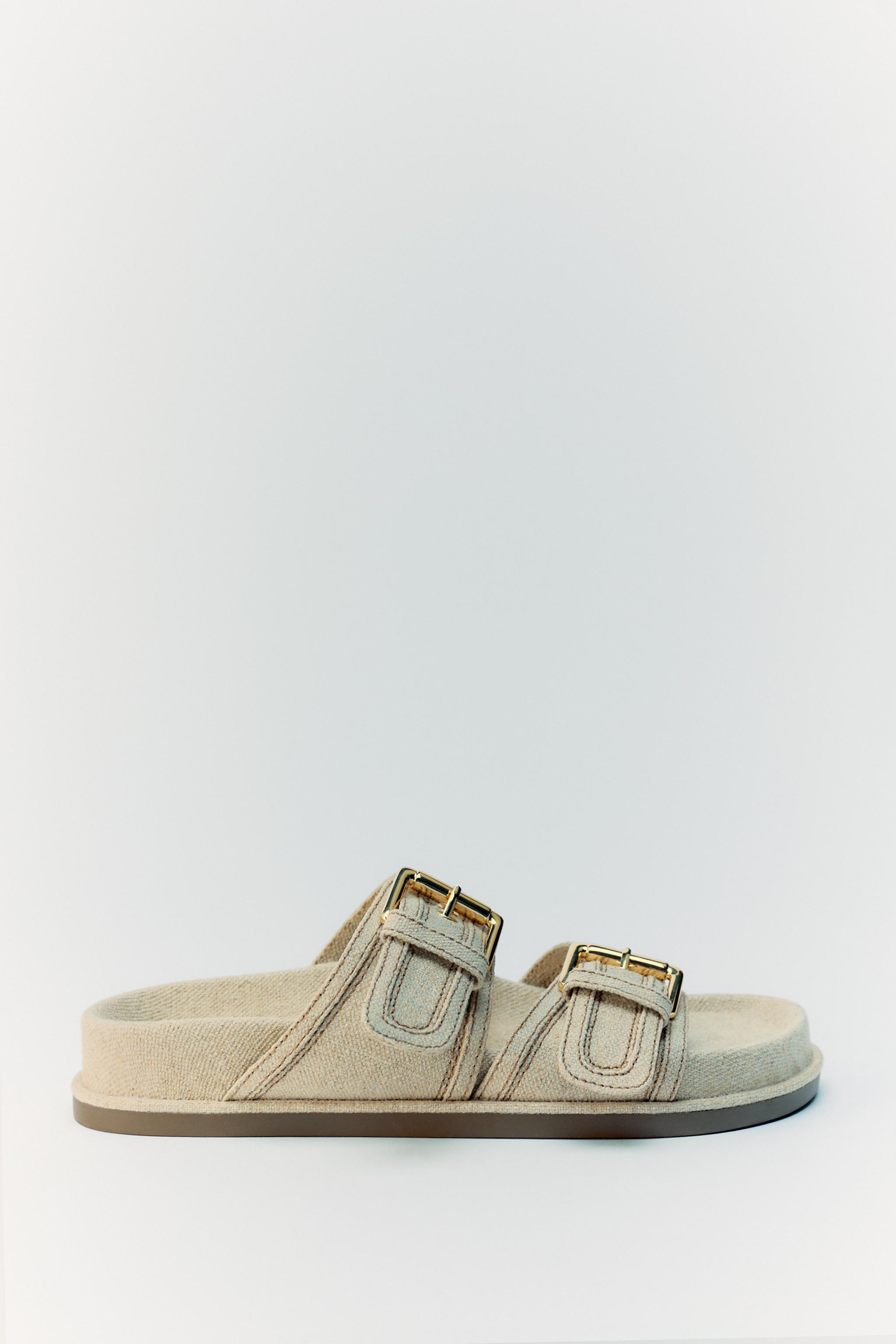 Zara discount tan sliders