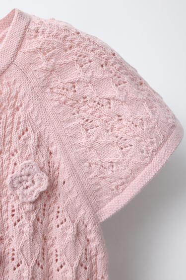 COMBI-SHORT EN MAILLE AJOURÉE - Rose clair de Zara - Image 2