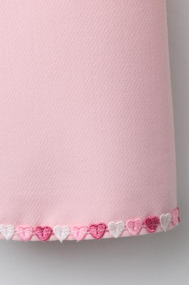 JUPE-CULOTTE À FLEURS BRODÉES - Rose clair de Zara - Image 3