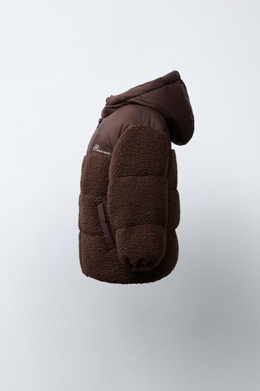 MANTEAU EFFET MOUTON BIMATIÈRE - Chocolat de Zara - Image 2