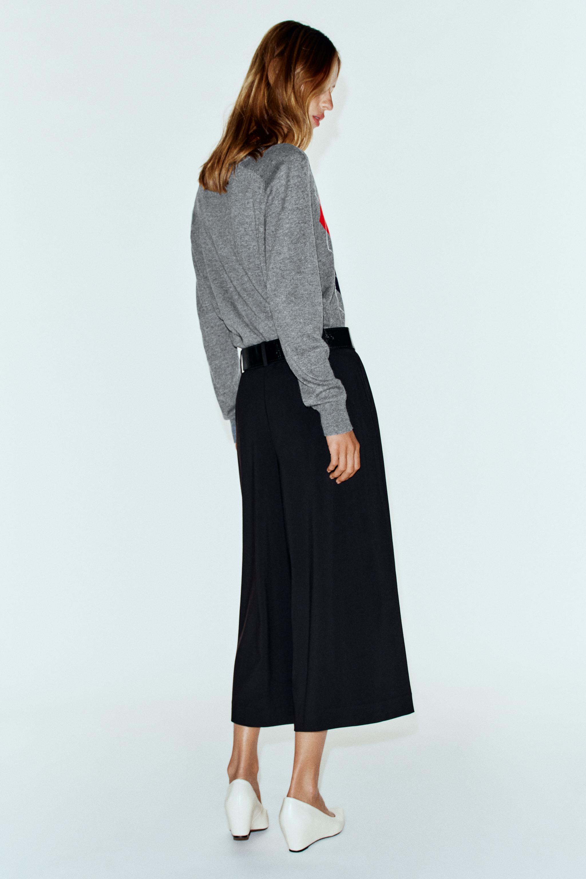 BELTED PLEATED CULOTTE PANTS