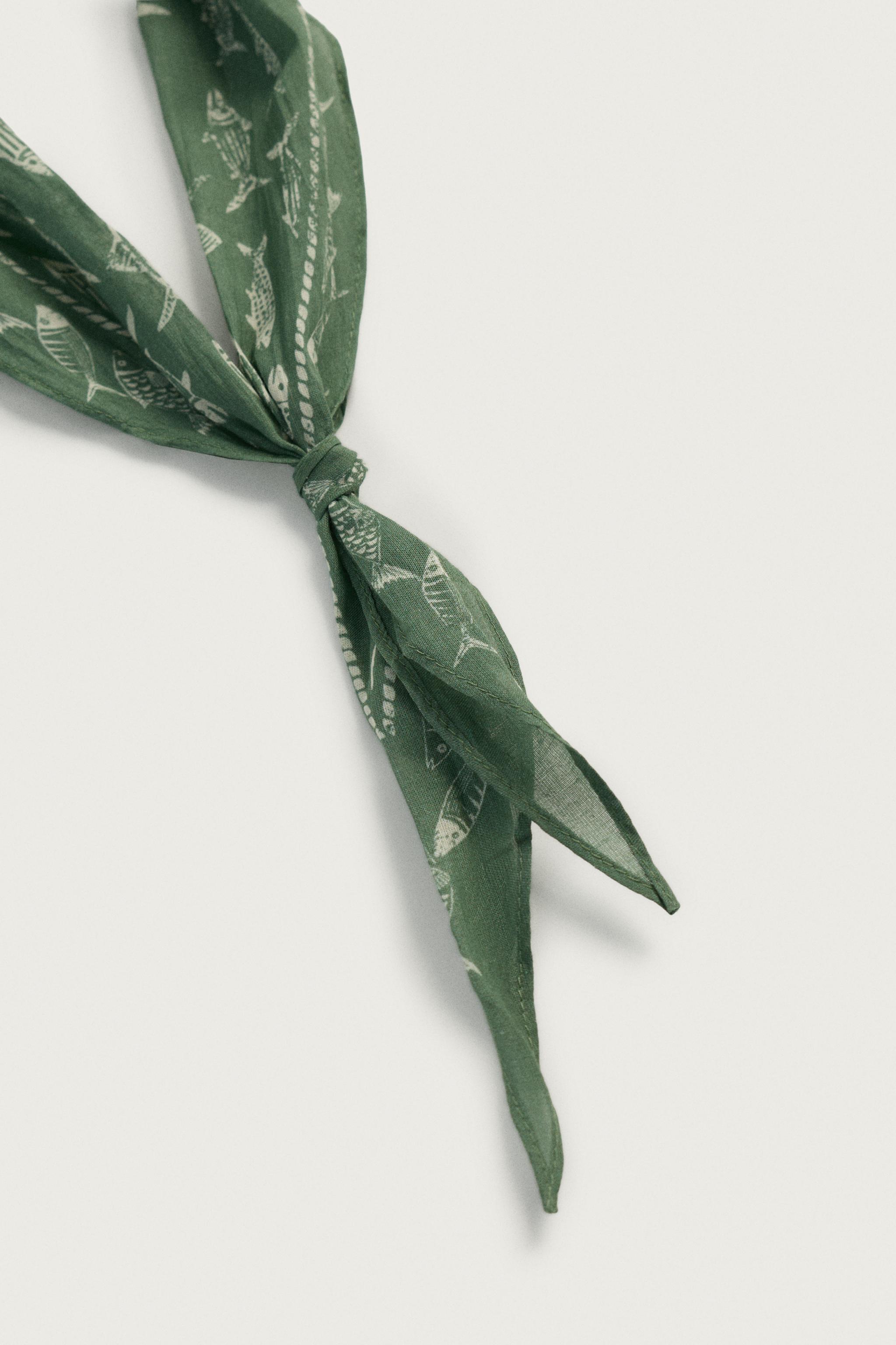 Мужские аксессуары Zara LONG FISH PRINT BANDANA — фото 4