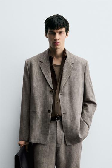 VESTE DE COSTUME STRUCTURÉE - Marron clair de Zara - Image 1