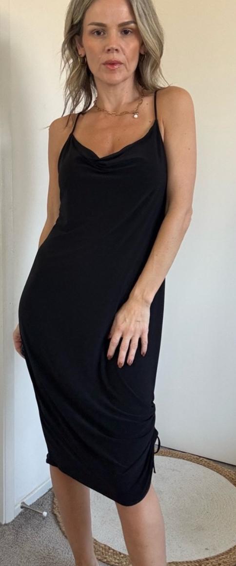 VESTIDO SATÉN LENCERO DRAPEADO - Image 3