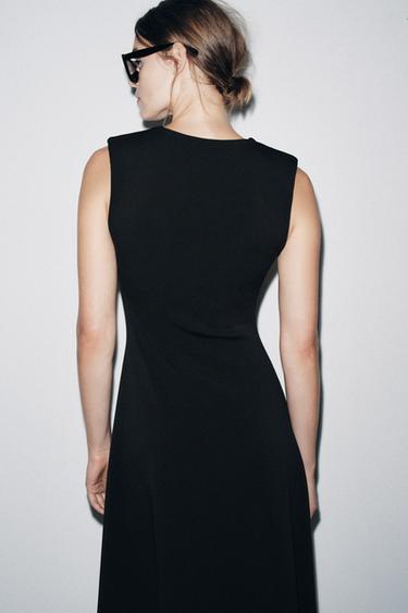 CREPE MIDI DRESS - Black by Zara - Image 5