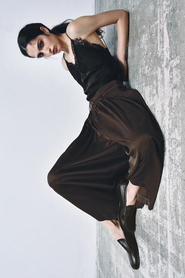 Zara LIMITED EDITION LEATHER LOAFERS - Brown