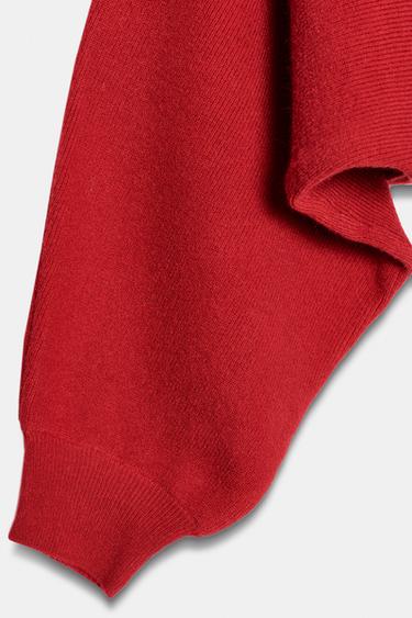 KNIT JUMPER WITH WIDE SLEEVES - Red by Zara - Image 7