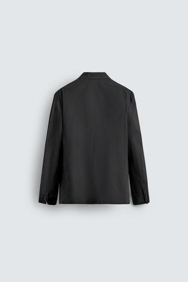 POPLIN SUIT BLAZER - Charcoal by Zara - Image 7