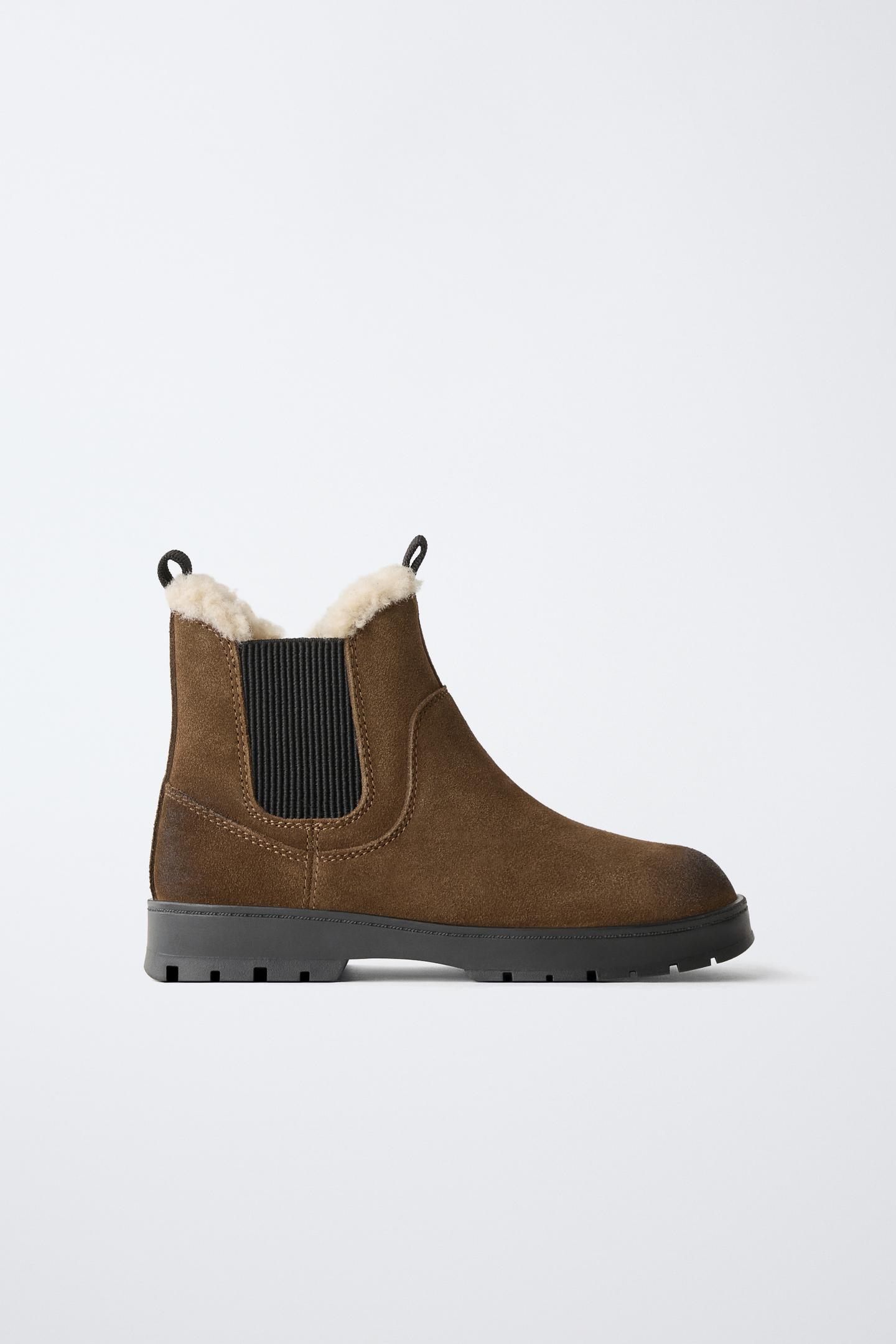 Детские ботинки Zara Leather Lined Chelsea, цвет: Коричневый