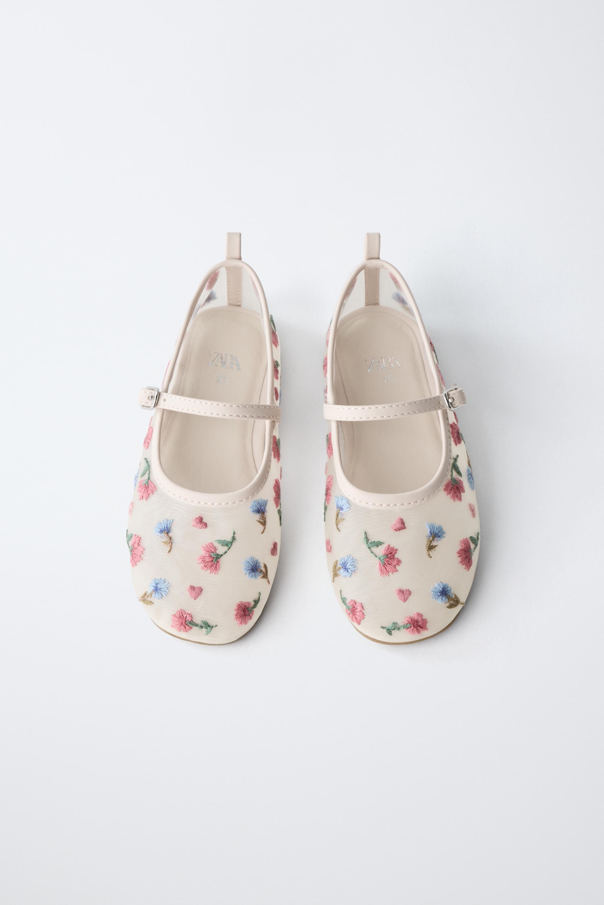 Обувь Zara FLORAL EMBROIDERY BALLET FLATS — фото 4