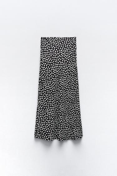 ZW COLLECTION POLKA DOT MIDI SKIRT - Vinegar by Zara