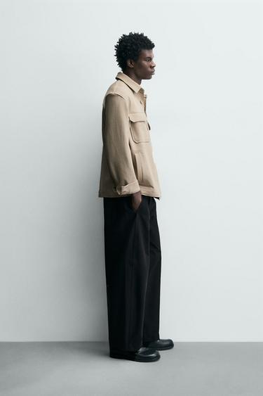 COMFORT TEXTURED OVERSHIRT - Beige by Zara - Image 3