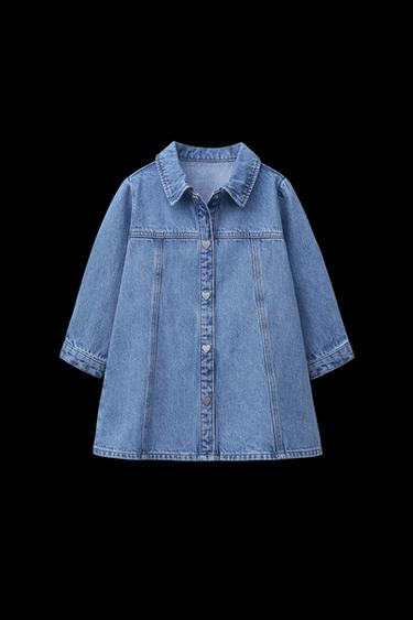 HEART BUTTON DENIM DRESS - Mid-blue by Zara - Image 0