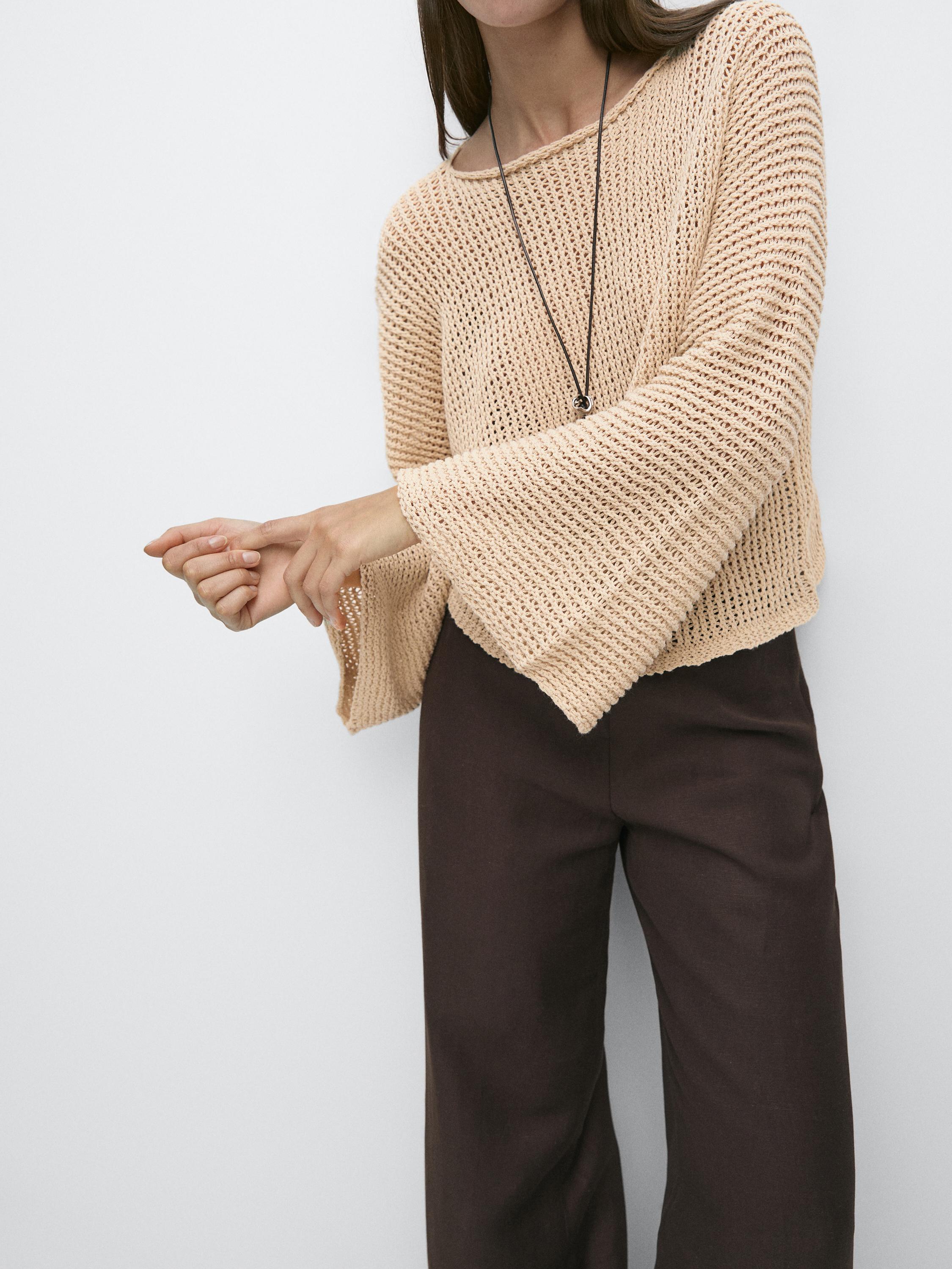 100% cotton cutwork sweater