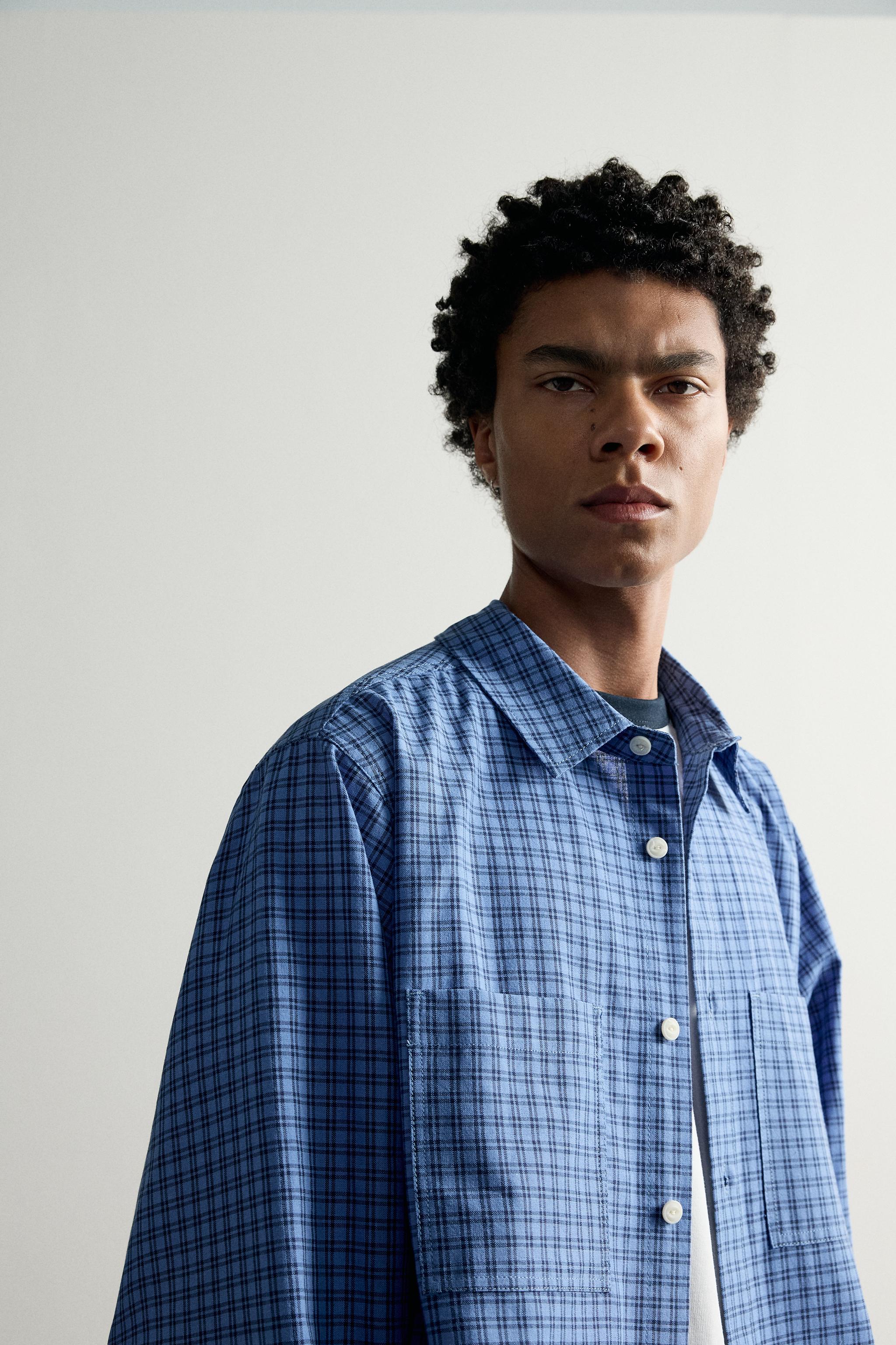 CHEMISE À CARREAUX BRODERIE CONTRASTE