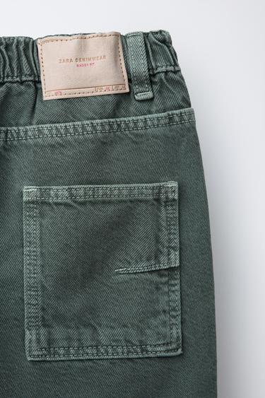 PANTALON BAGGY EN SERGÉ - Vert bouteille de Zara - Image 3