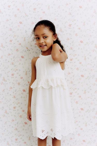 HALTERNECK EMBROIDERED DRESS - Ecru by Zara