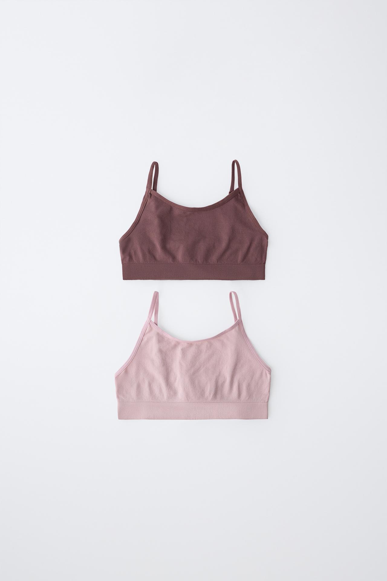 AGES 8-14/ TWO-PACK SEAMLESS CAMISOLES — Pink