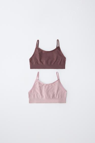 AGES 8-14/ TWO-PACK SEAMLESS CAMISOLES — Pink 1