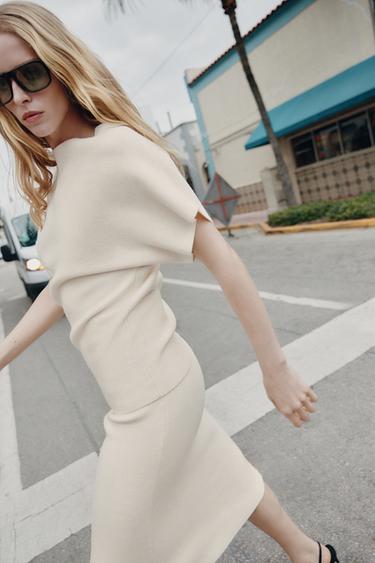 SWEATER DE MALHA DE MANGA LARGA - Cru da Zara