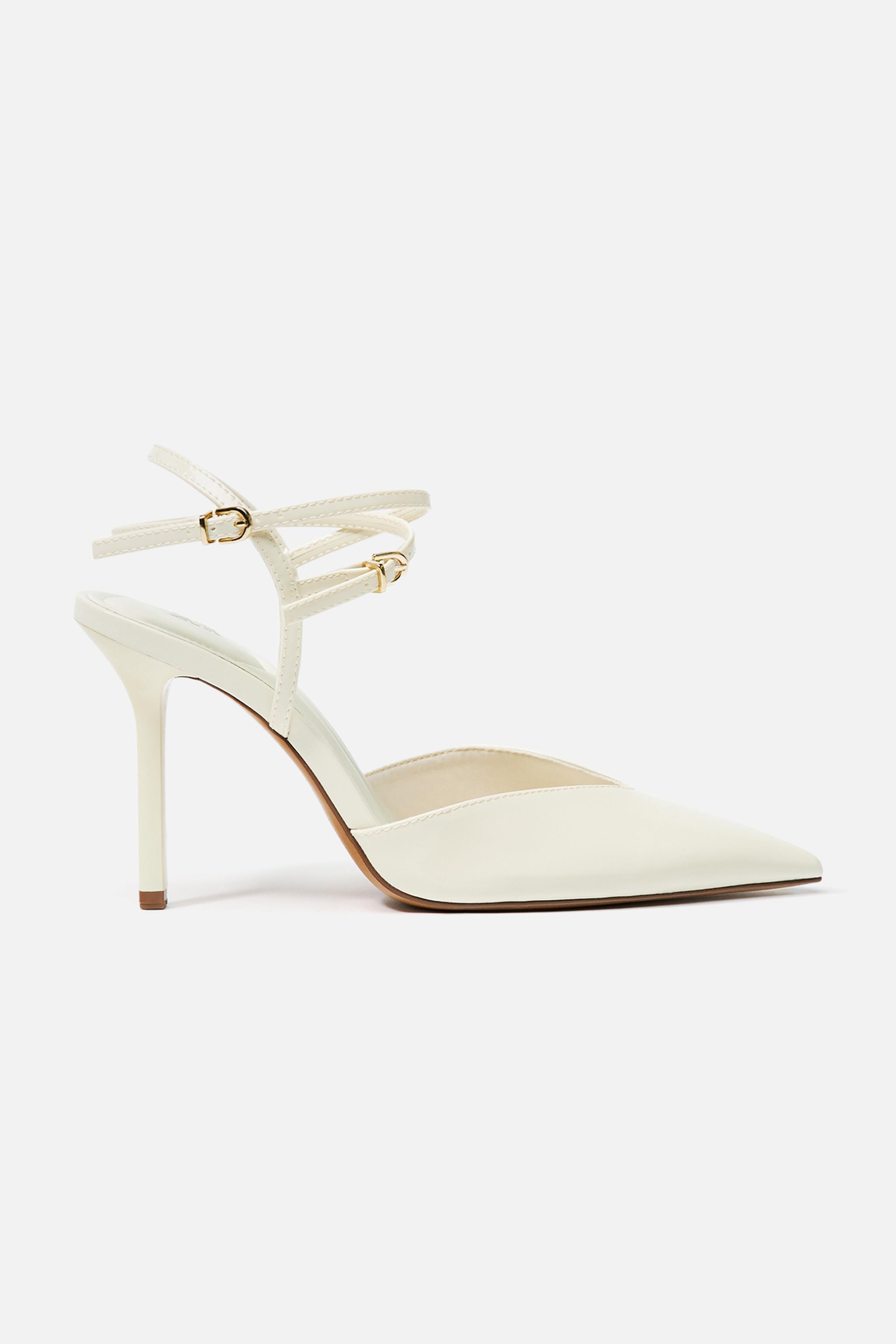 【美品】ZARA デコレーションスリングバックハイヒール　ホワイト　37 ZARA デコレーション スリングバック ハイヒール - メルカリ
