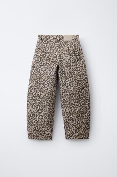 JEANS BARREL ANIMAL PRINT - Marron de Zara - Image 1