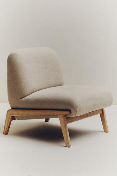 GEPOLSTERTER SESSEL AUS LEINEN - Dunkelbeige von Zara