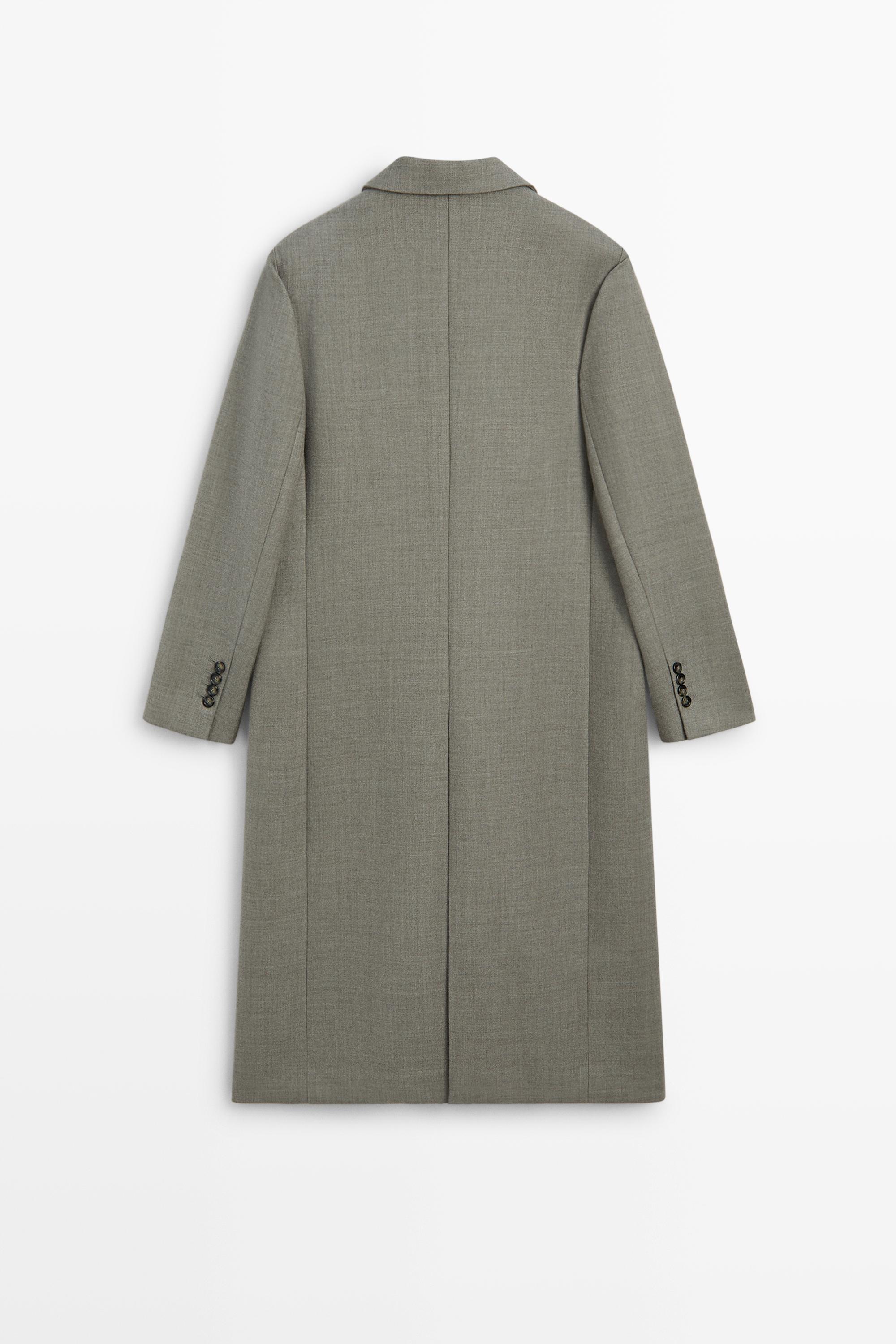 100% wool long coat - Mink | ZARA United States