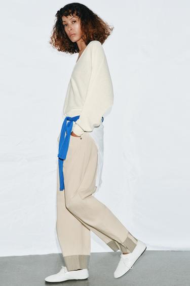 KNIT V-NECK JUMPER - White by Zara - Image 5